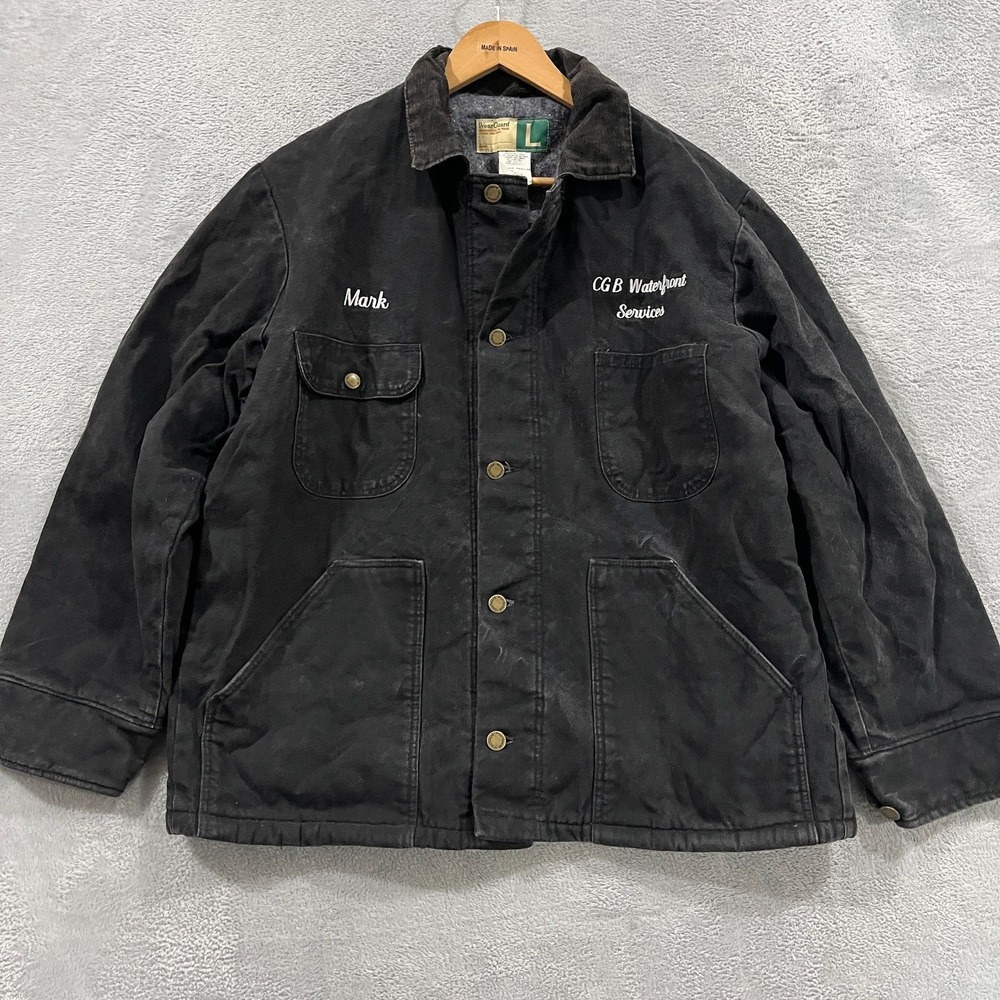 Vintage Wear Guard Chore Jacket Blanket Lined Large Black USA Made 90s 334BKR